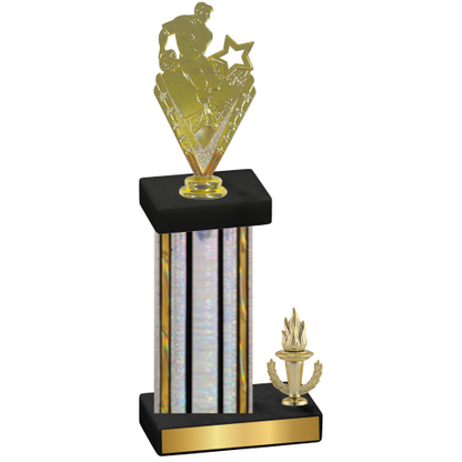 Accented Single Silver Glacier Victory Rugby Trophy