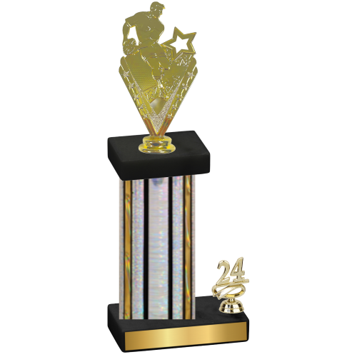 Accented Single Silver Glacier Year Rugby Trophy