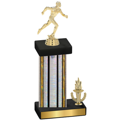 Accented Single Silver Glacier Victory Running Trophy