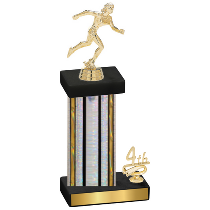 Accented Single Silver Glacier Fourth Place Running Trophy