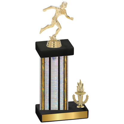 Accented Single Silver Glacier Victory Running Trophy