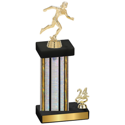 Accented Single Silver Glacier Year Running Trophy