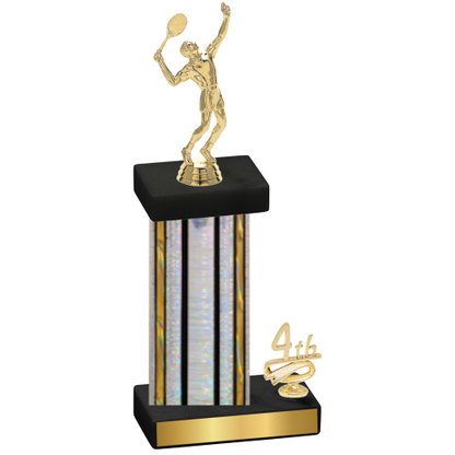 Accented Single Silver Glacier Fourth Place Tennis Trophy