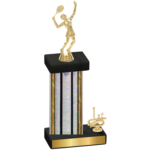 Accented Single Silver Glacier First Place Tennis Trophy
