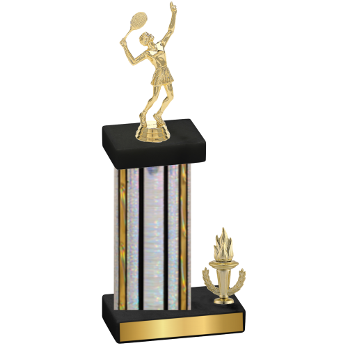 Accented Single Silver Glacier Victory Tennis Trophy