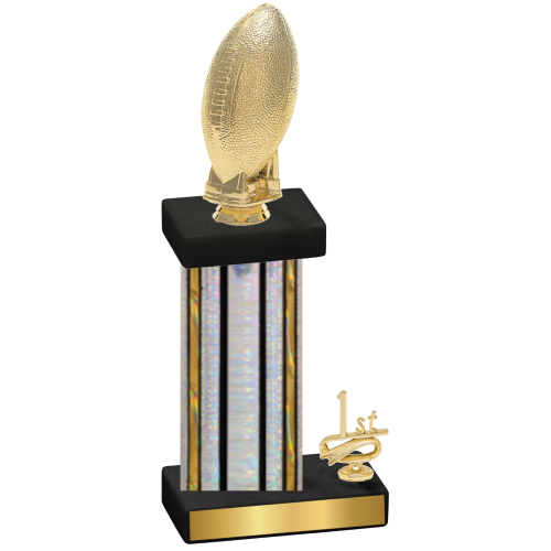 Accented Single Silver Glacier First Place Football Trophy