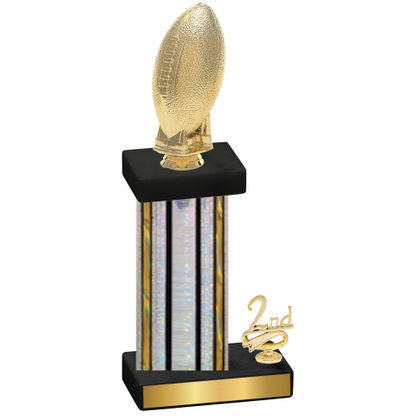 Accented Single Silver Glacier Second Place Football Trophy