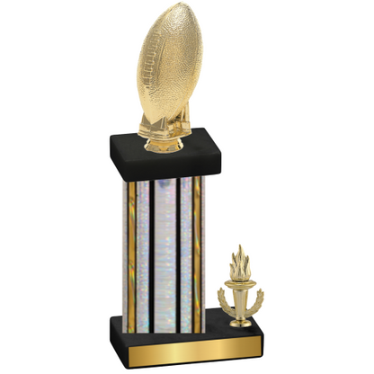 Accented Single Silver Glacier Victory Football Trophy