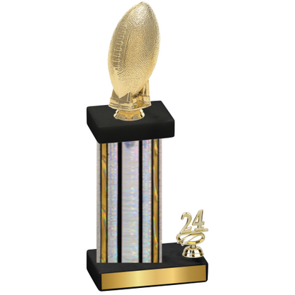 Accented Single Silver Glacier Year Football Trophy