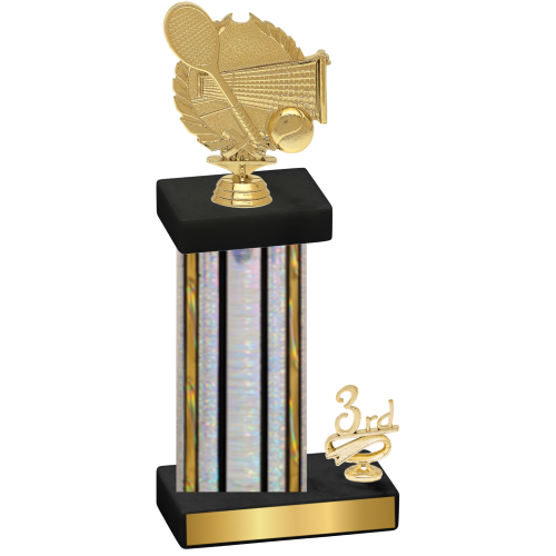 Accented Single Silver Glacier Third Place Tennis Trophy
