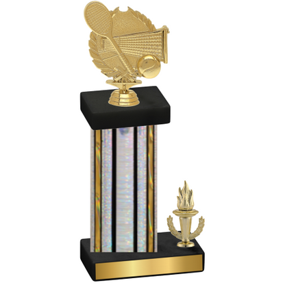 Accented Single Silver Glacier Victory Tennis Trophy