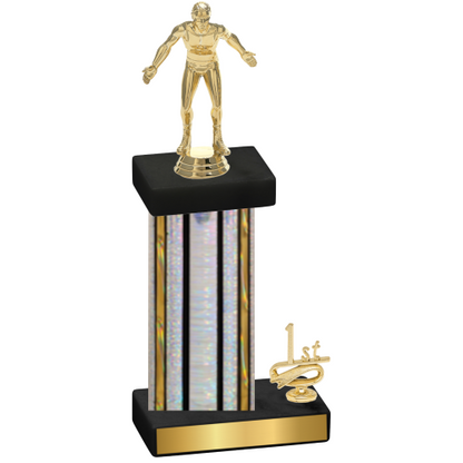 Accented Single Silver Glacier First Place Wrestling Trophy