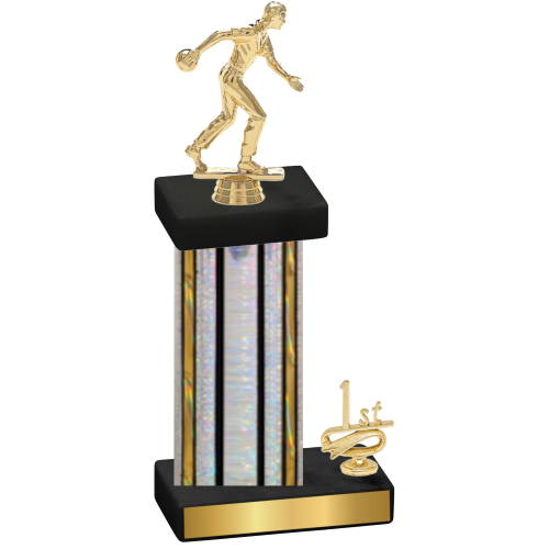Accented Single Silver Glacier First Place Bowling Trophy