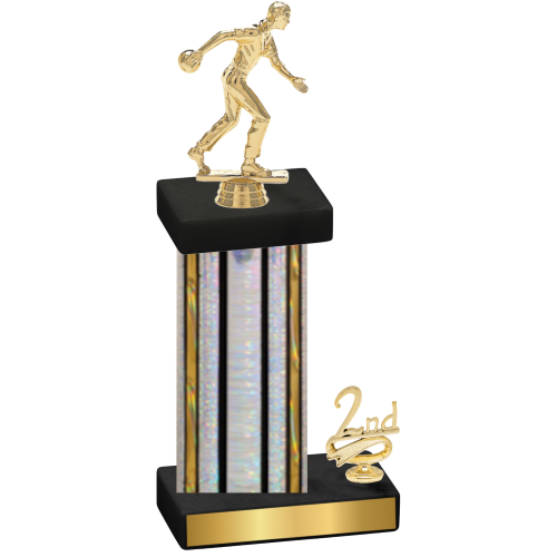 Accented Single Silver Glacier Second Place Bowling Trophy