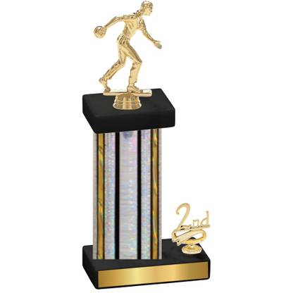 Accented Single Silver Glacier Second Place Bowling Trophy