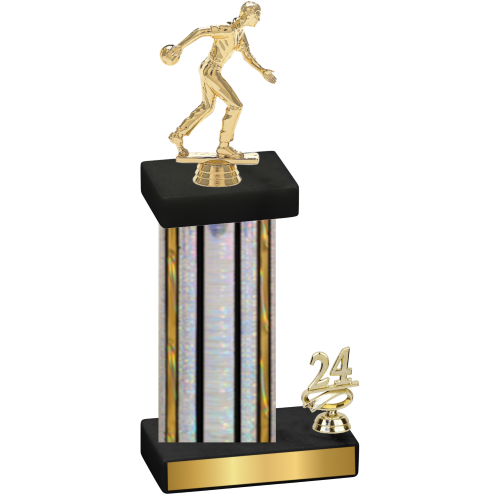 Accented Single Silver Glacier Year Bowling Trophy