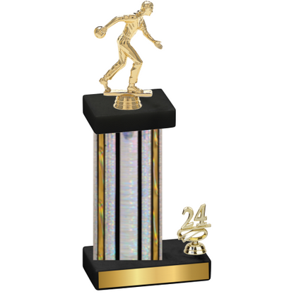 Accented Single Silver Glacier Year Bowling Trophy