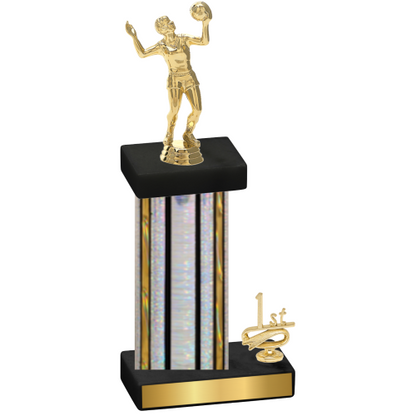 Accented Single Silver Glacier First Place Volleyball Trophy