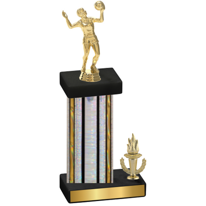 Accented Single Silver Glacier Victory Volleyball Trophy