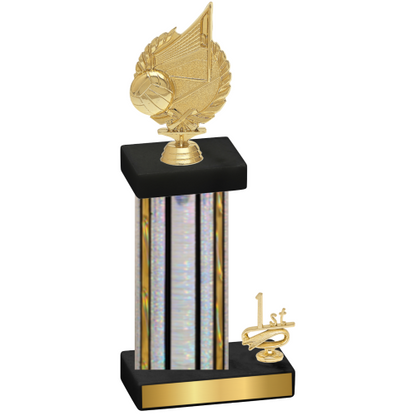 Accented Single Silver Glacier First Place Volleyball Trophy