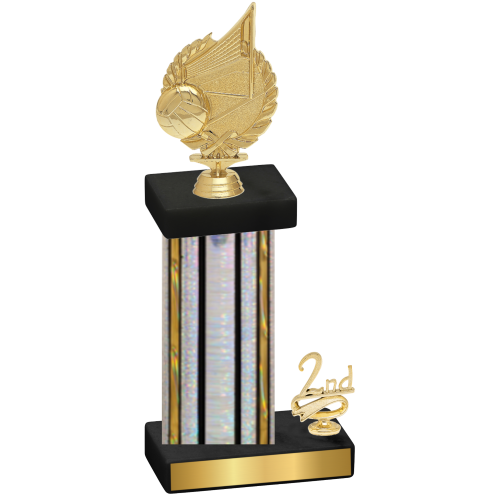 Accented Single Silver Glacier Second Place Volleyball Trophy