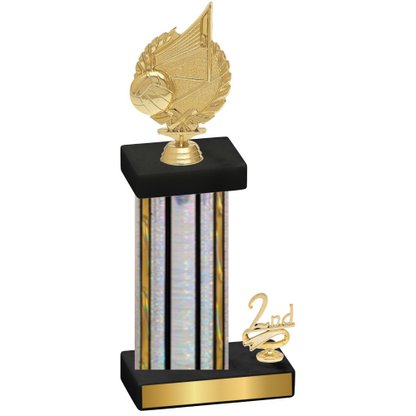 Accented Single Silver Glacier Second Place Volleyball Trophy