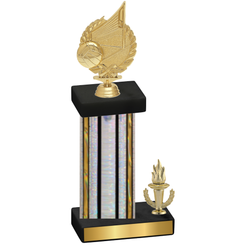 Accented Single Silver Glacier Victory Volleyball Trophy