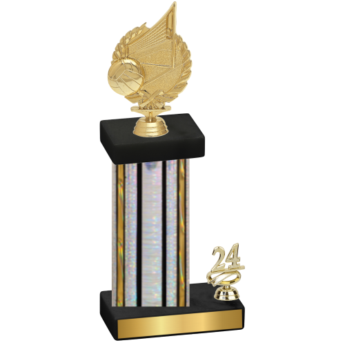 Accented Single Silver Glacier Year Volleyball Trophy