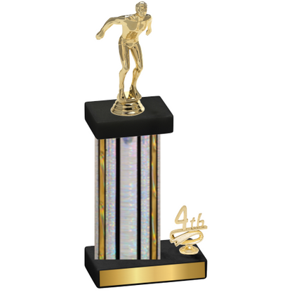 Accented Single Silver Glacier Fourth Place Swimming Trophy