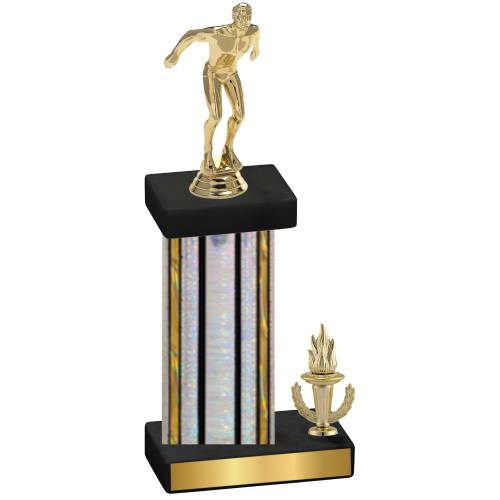 Accented Single Silver Glacier Victory Swimming Trophy