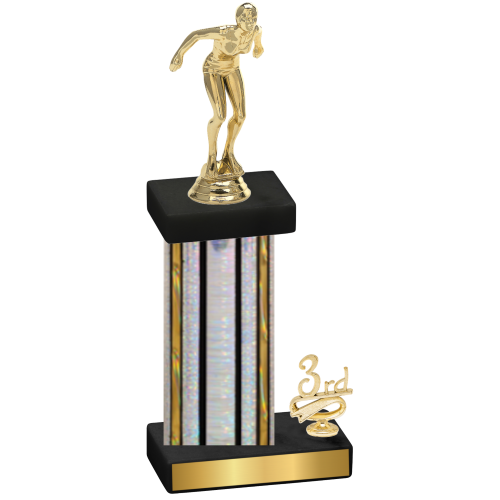 Accented Single Silver Glacier Third Place Tennis Trophy