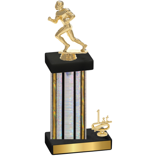 Accented Single Silver Glacier First Place Football Trophy