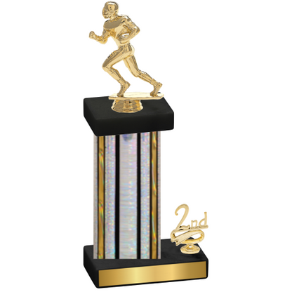 Accented Single Silver Glacier Second Place Football Trophy