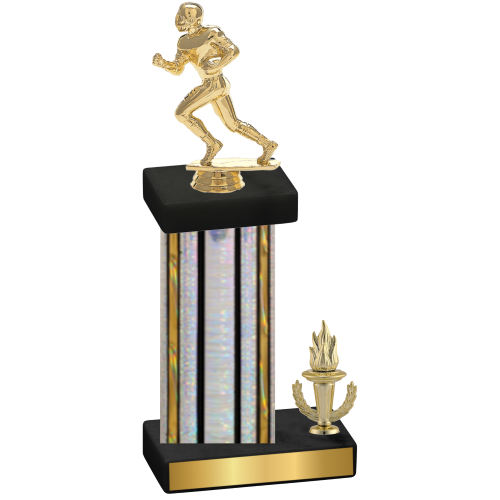 Accented Single Silver Glacier Victory Football Trophy
