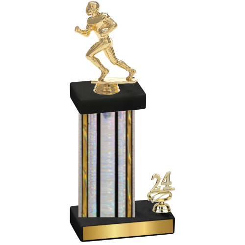 Accented Single Silver Glacier Year Football Trophy