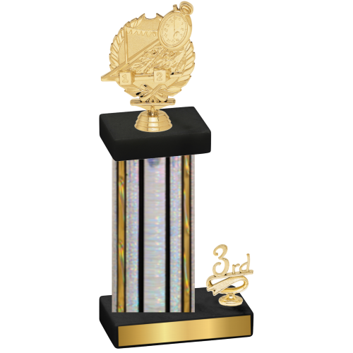Accented Single Silver Glacier Third Place Swimming Trophy