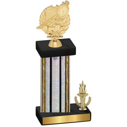 Accented Single Silver Glacier Victory Swimming Trophy