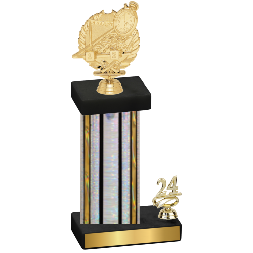 Accented Single Silver Glacier Year Swimming Trophy