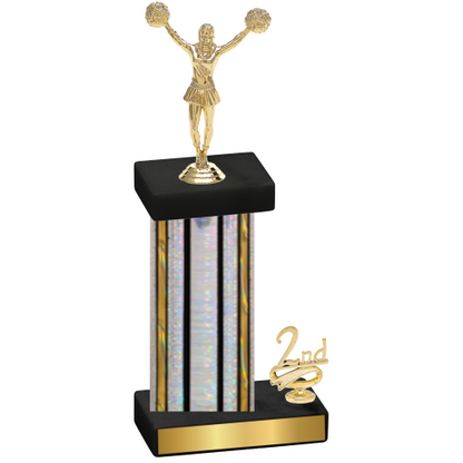 Accented Single Silver Glacier Second Place Cheerleading Trophy