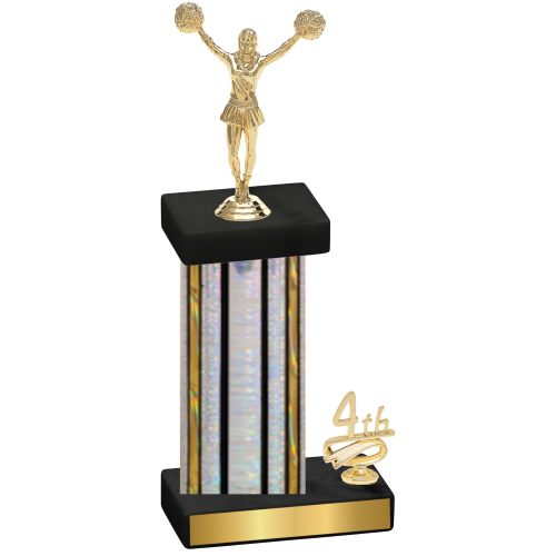 Accented Single Silver Glacier Fourth Place Cheerleading Trophy