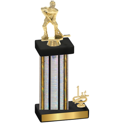 Accented Single Silver Glacier First Place Hockey Trophy