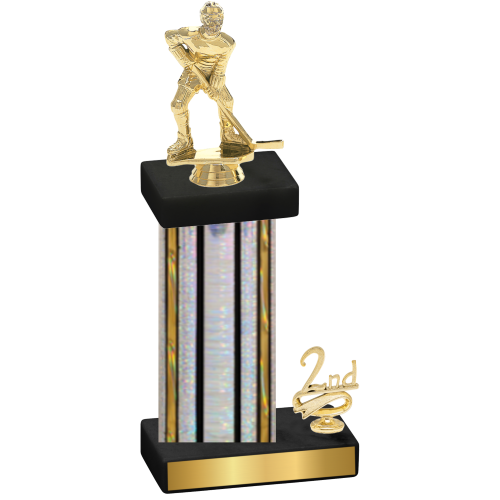 Accented Single Silver Glacier Second Place Hockey Trophy