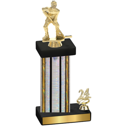 Accented Single Silver Glacier Year Hockey Trophy