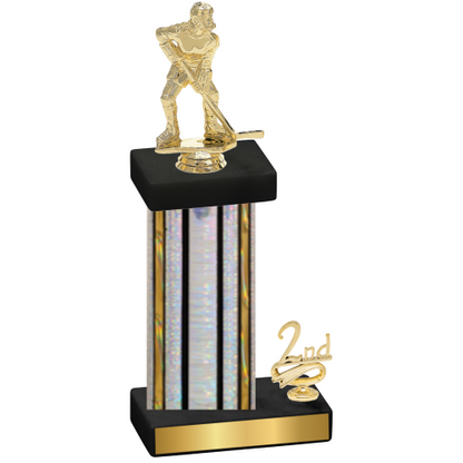 Accented Single Silver Glacier Second Place Hockey Trophy