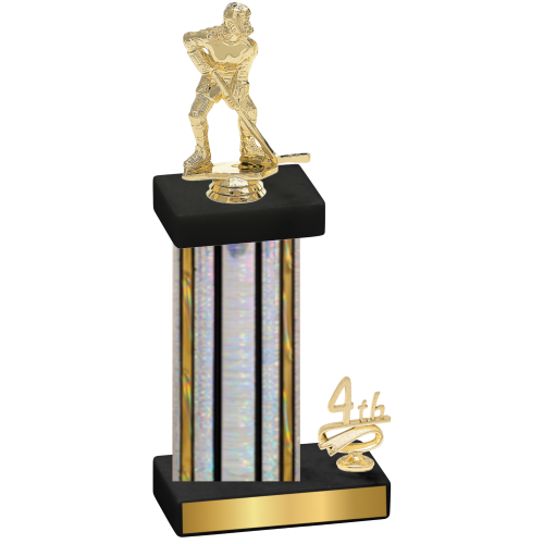 Accented Single Silver Glacier Fourth Place Hockey Trophy