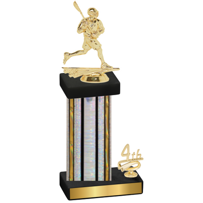 Accented Single Silver Glacier Fourth Place Lacrosse Trophy