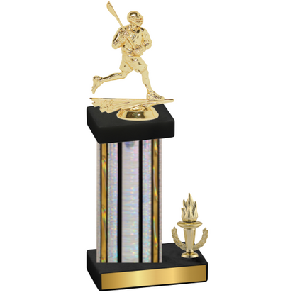 Accented Single Silver Glacier Victory Lacrosse Trophy