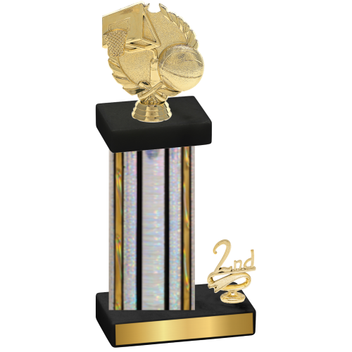 Accented Single Silver Glacier Second Place Basketball Trophy