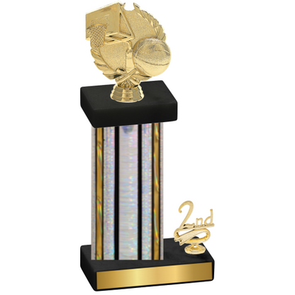 Accented Single Silver Glacier Second Place Basketball Trophy