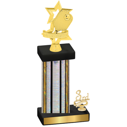 Accented Single Silver Glacier Third Place Pickleball Trophy